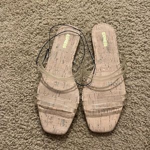 NWT - express clear strap sandals